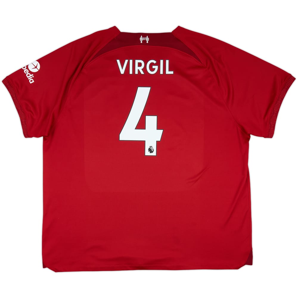 2022-23 Liverpool Home Shirt Virgil #4 - 9/10 - (3XL)