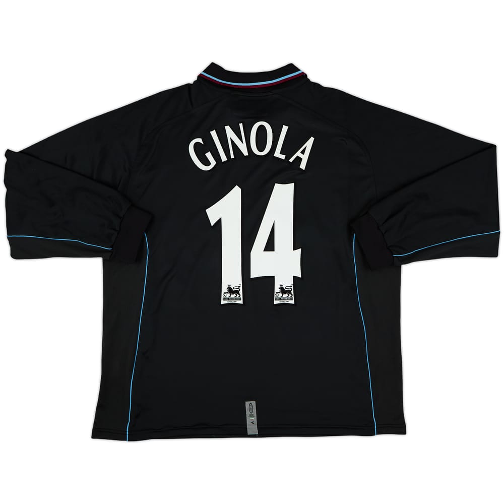 2000-01 Aston Villa Away L/S Shirt Ginola #14 - 9/10 - (XL)