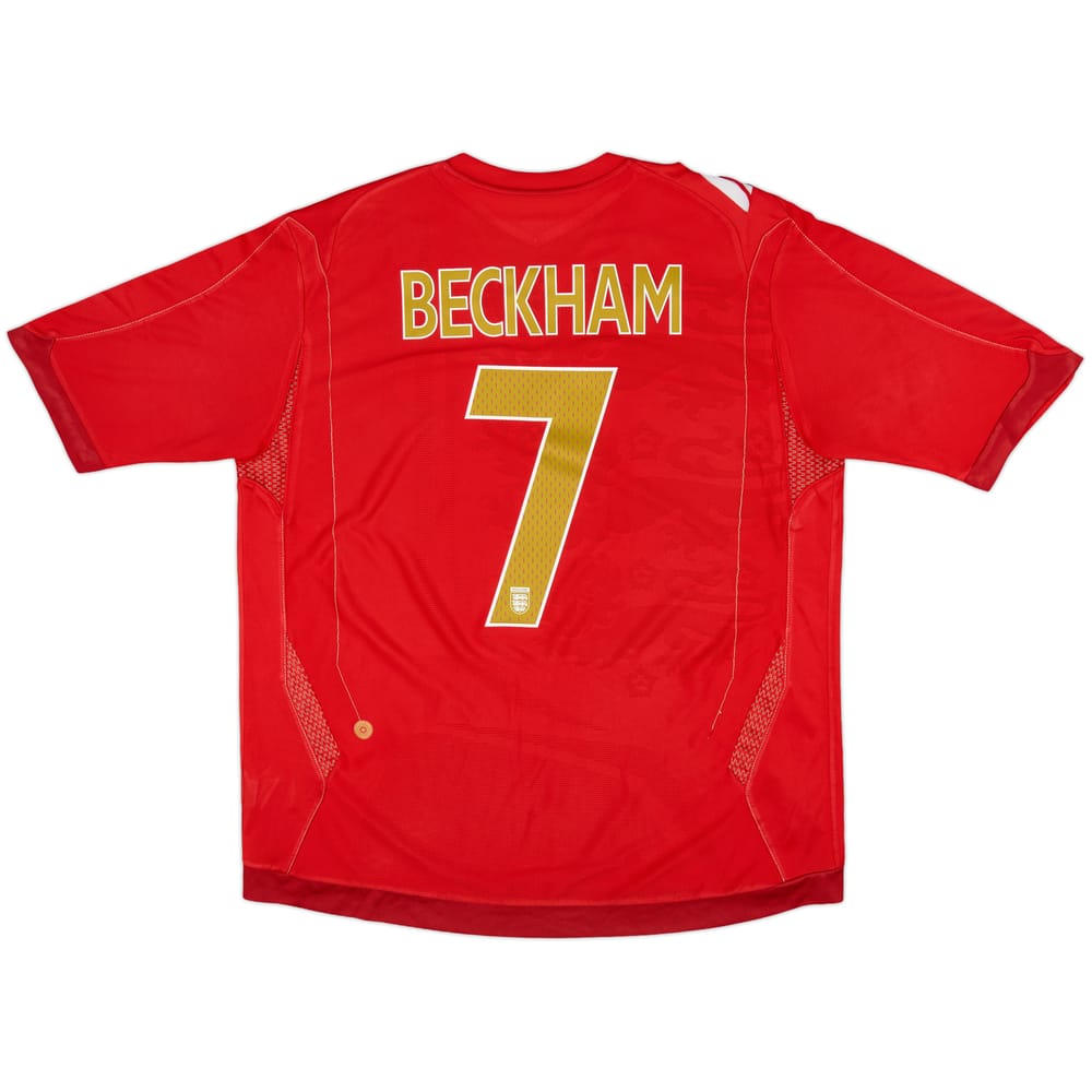2006-08 England Away Shirt Beckham #7 - 6/10 - (XL)