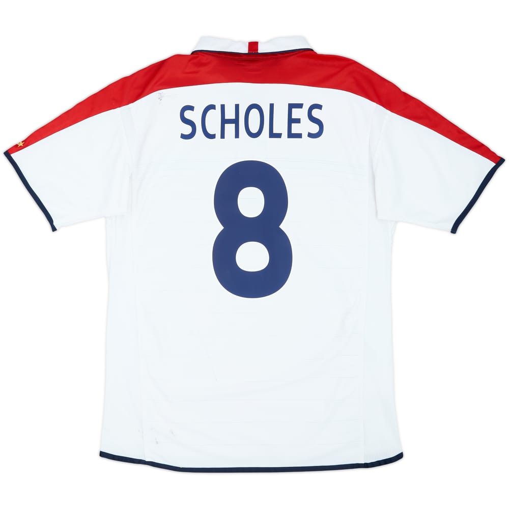 2003-05 England Home Shirt Scholes #8 - 5/10 - (L)