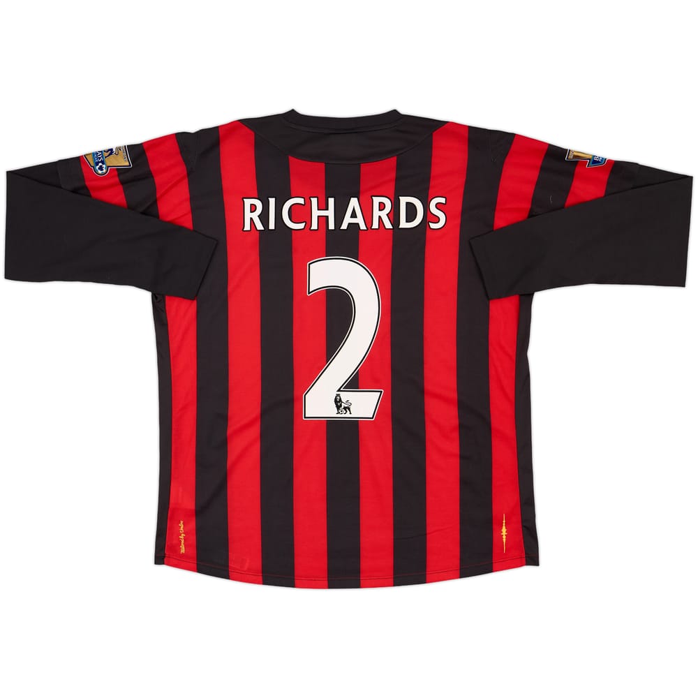 2011-12 Manchester City Away L/S Shirt Richards #2 - 7/10 - (XL)