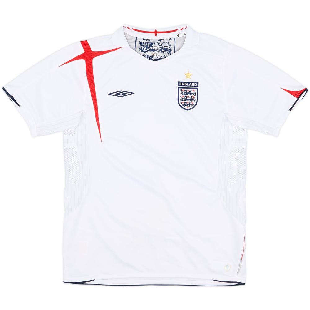 2005-07 England Home Shirt - 7/10 - (L.Boys)
