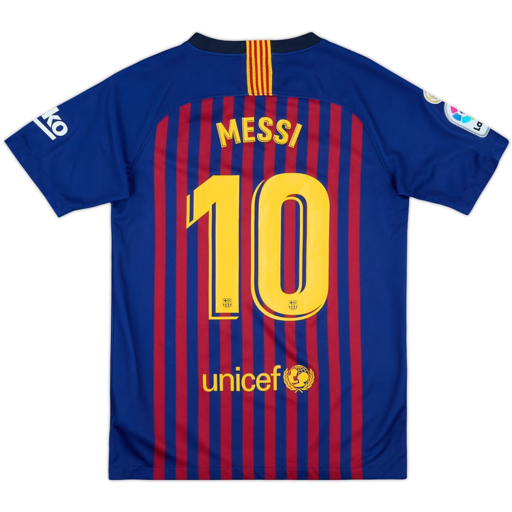 2018-19 Barcelona Home Shirt Messi #10 - 9/10 - (L.Boys)