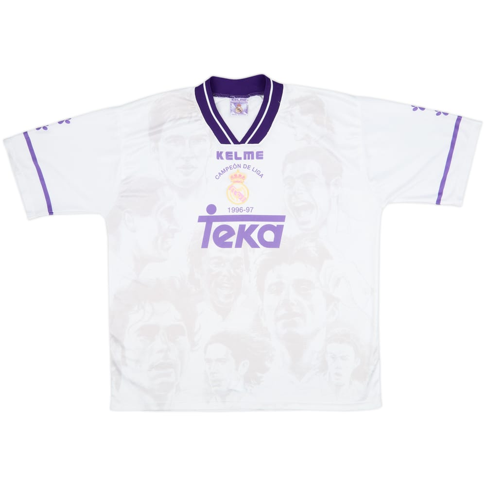 1996-97 Real Madrid Kelme 'Campeon de Liga' Shirt - 8/10 - (L)