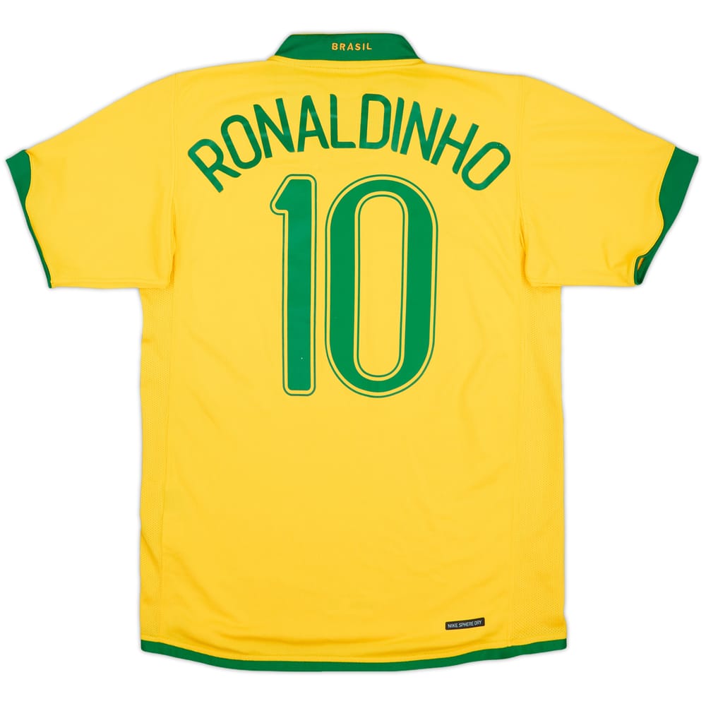 2006-08 Brazil Home Shirt Ronaldinho #10 - 8/10 - (S)