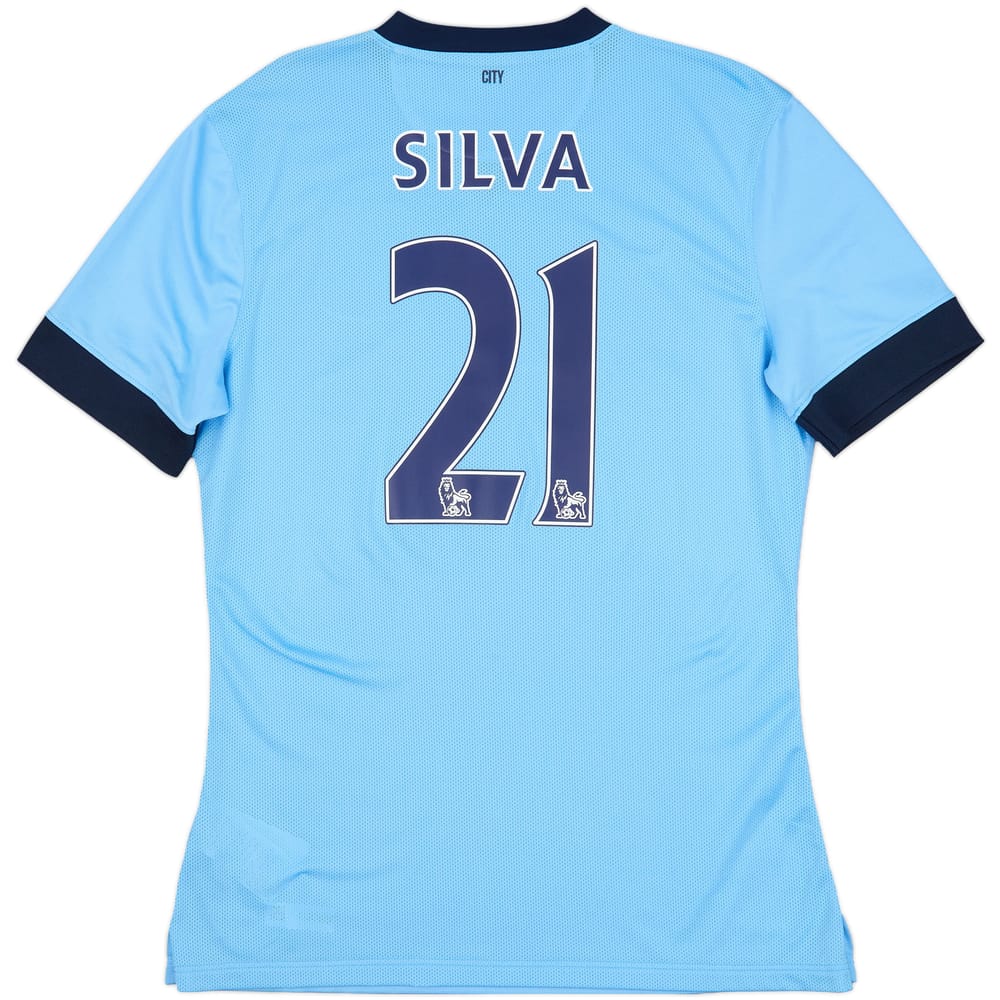 2014-15 Manchester City Authentic Home Shirt Silva #21 (L)