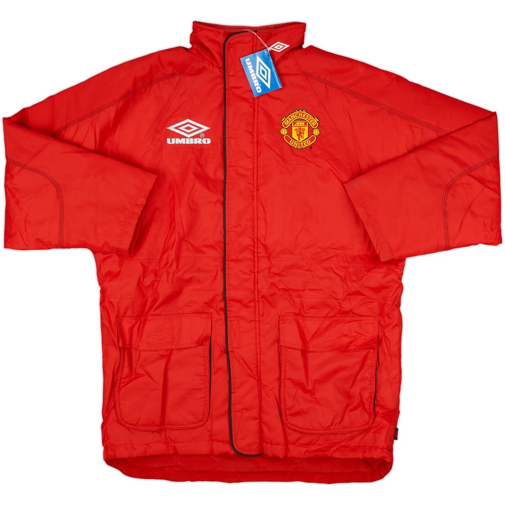 1998-99 Manchester United Umbro Hooded Padded Bench Coat (S)