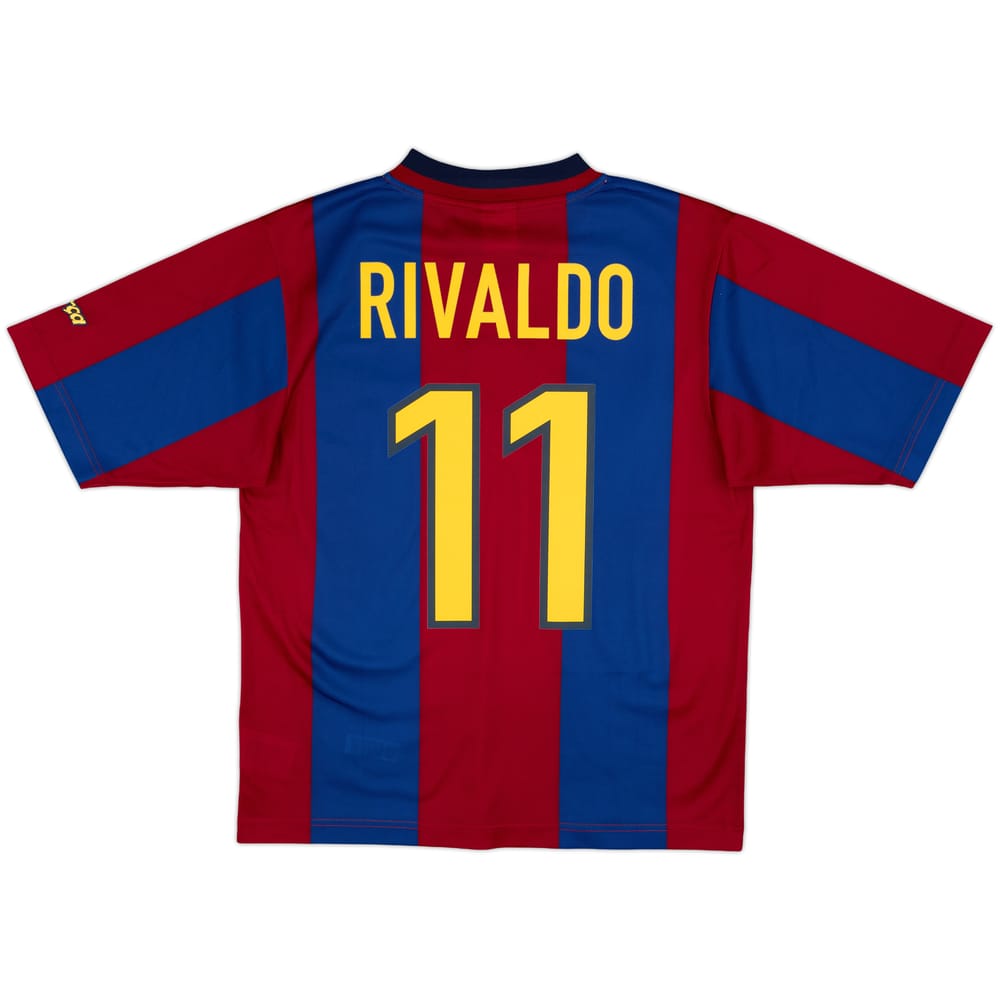 1998-00 Barcelona Basic Home Shirt Rivaldo #11 - 9/10 - (S)