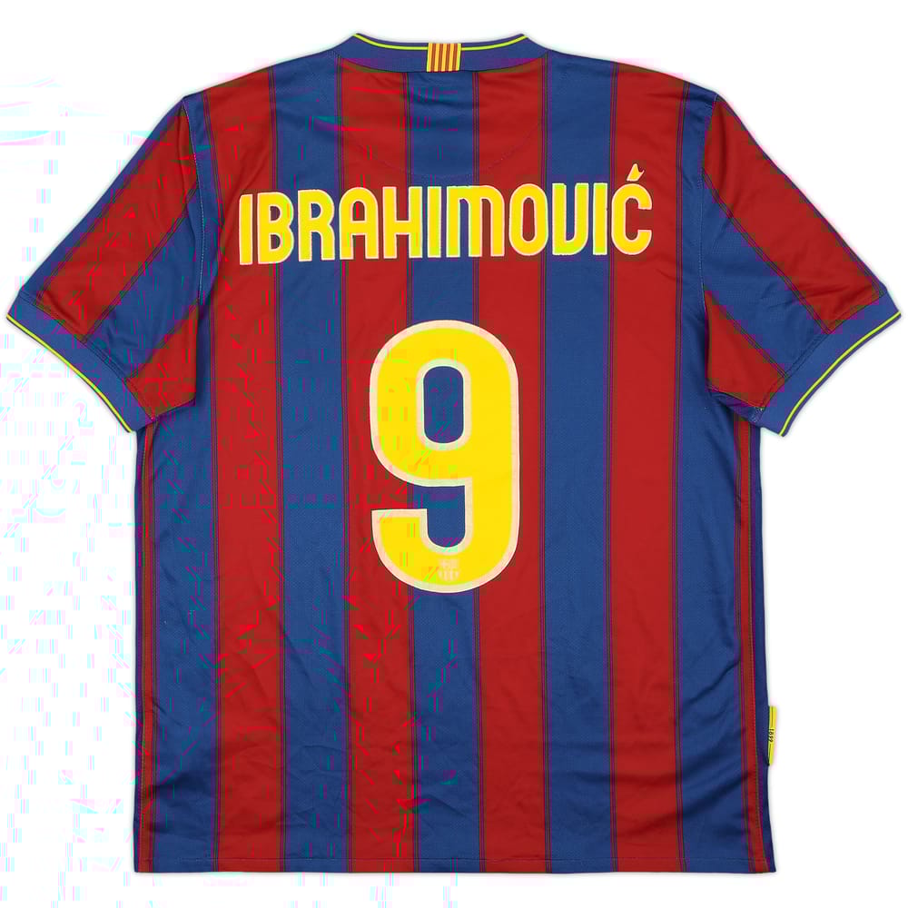 2009-10 Barcelona Home Shirt Ibrahimovic #9 - 6/10 - (L)