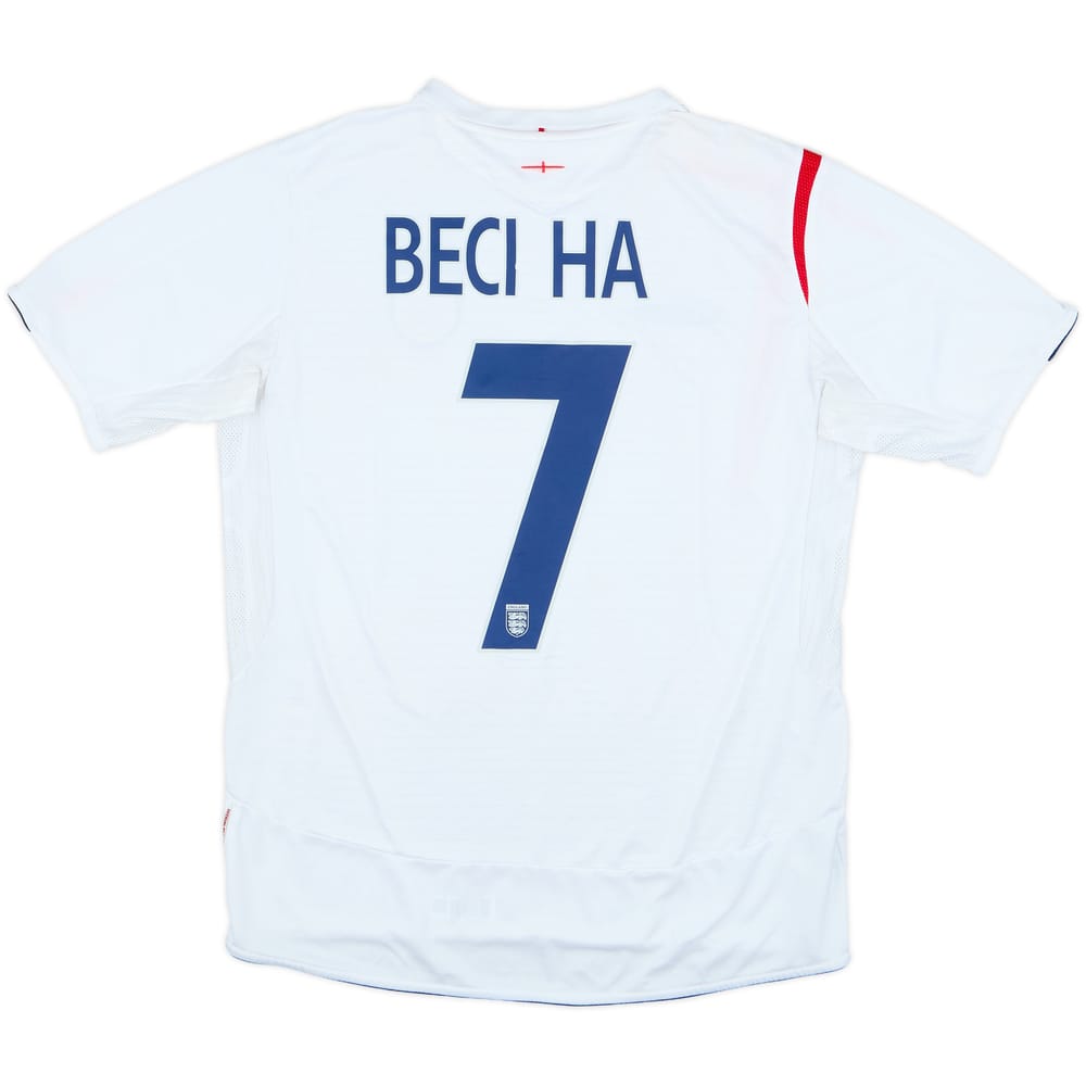 2005-07 England Home Shirt Beckham #7 - 4/10 - (L)