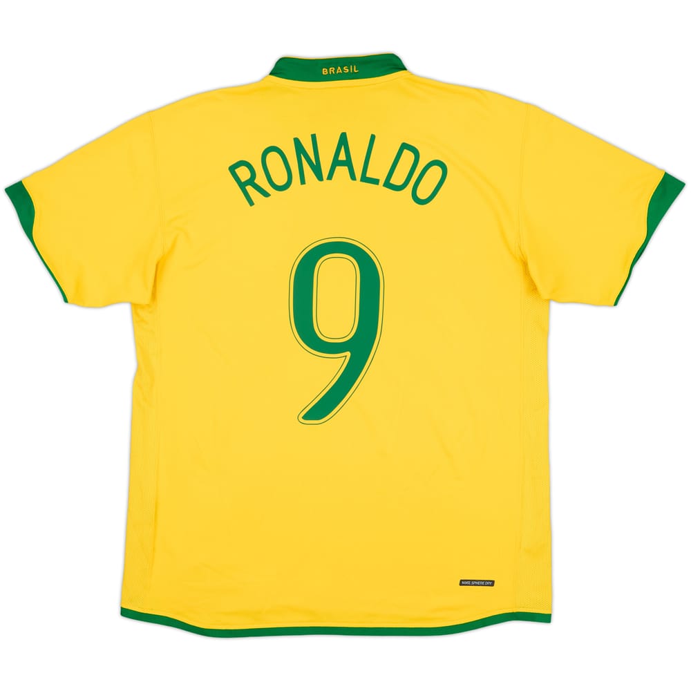 2006-08 Brazil Home Shirt Ronaldo #9 - 8/10 - (XL)