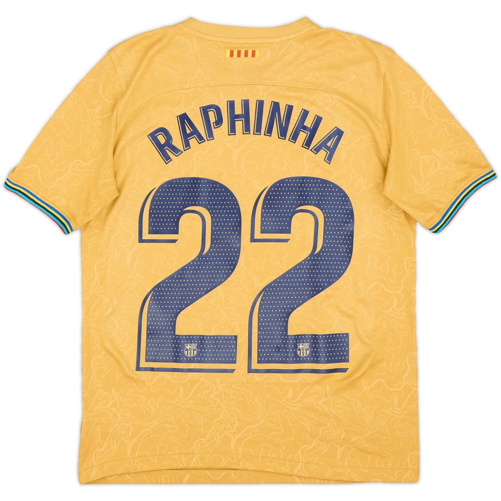 2022-23 Barcelona Away Shirt Raphinha #22 - 8/10 - (XL.Boys)