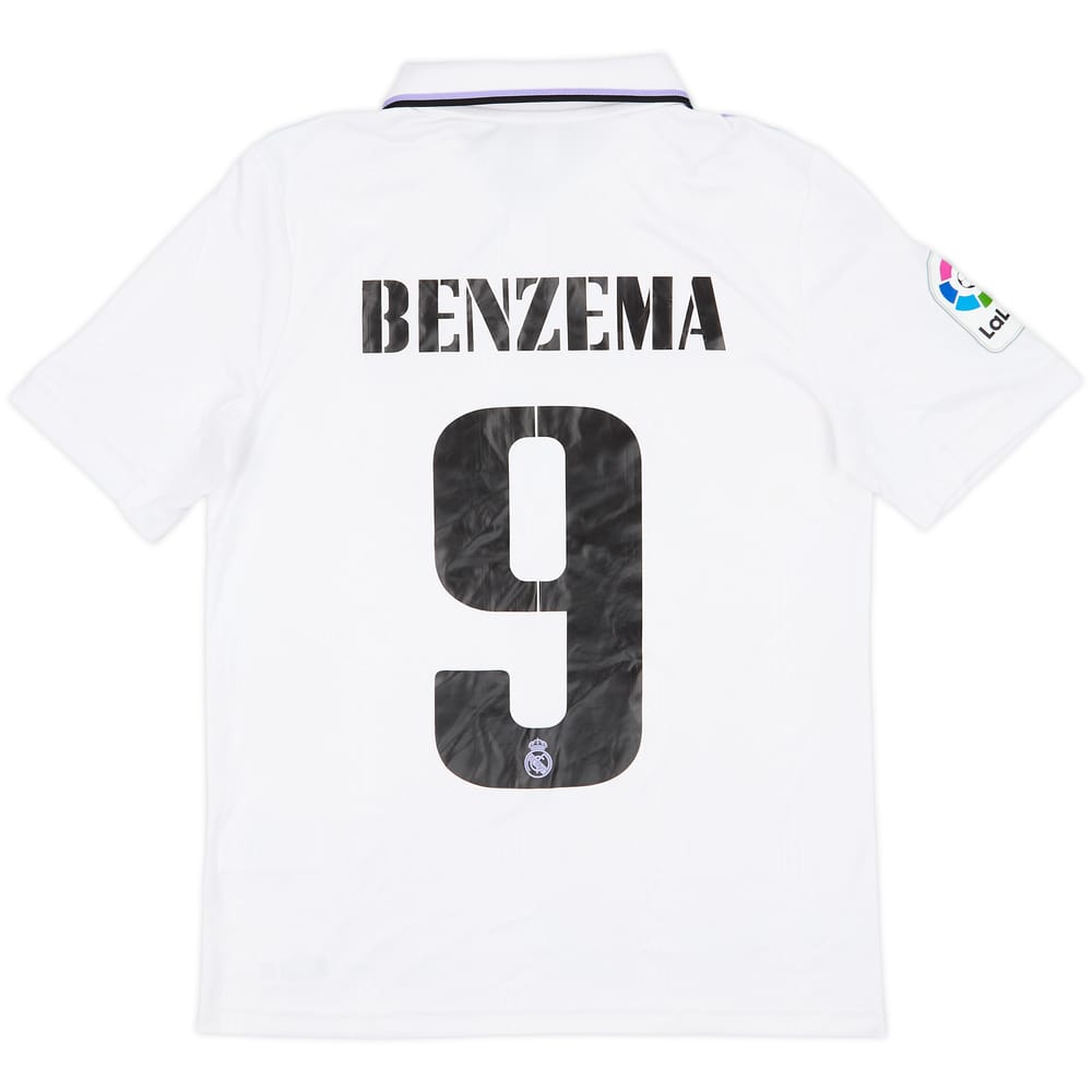 2022-23 Real Madrid Home Shirt Benzema #9 - 7/10 - (L.Boys)