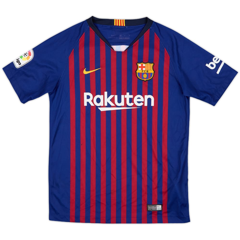 2018-19 Barcelona Home Shirt - 7/10 - (L.Boys)