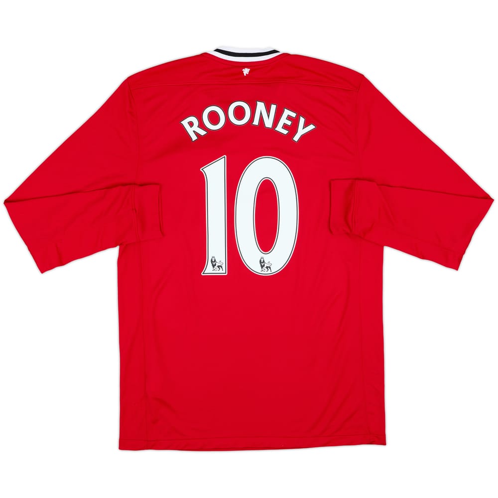 2011-12 Manchester United Home L/S Shirt Rooney #10 - 8/10 - (L)