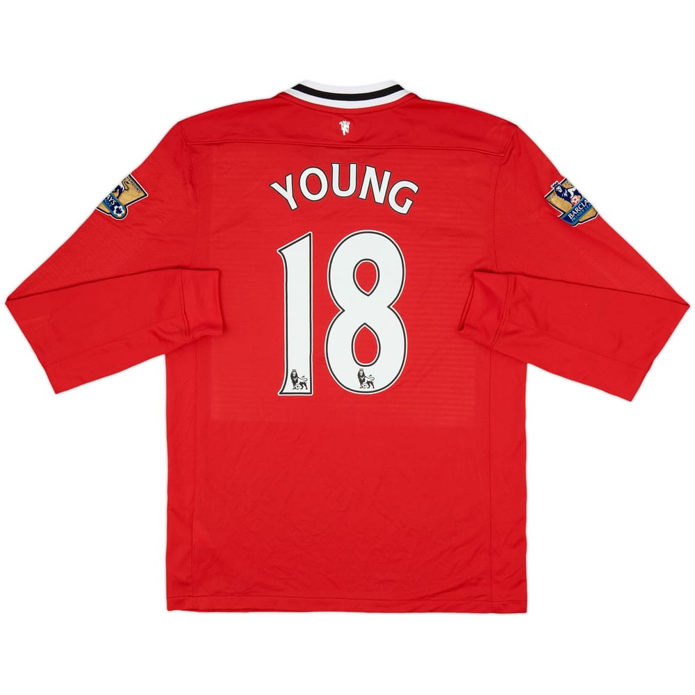2011-12 Manchester United Home L/S Shirt Young #18 - 7/10 - (M)