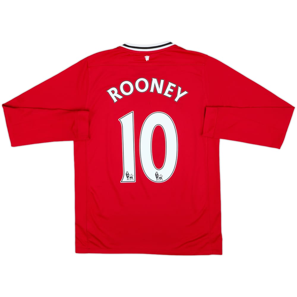 2011-12 Manchester United Home L/S Shirt Rooney #10 - 7/10 - (XL.Boys)