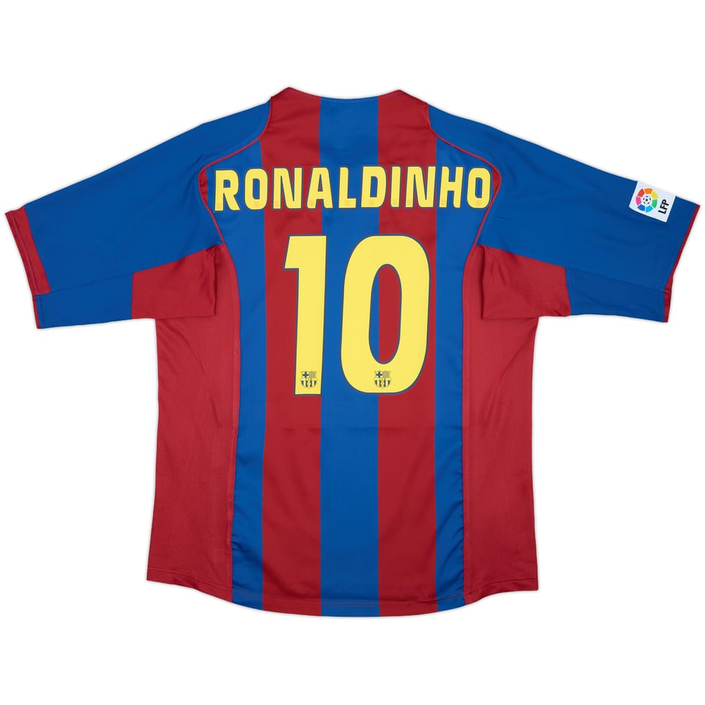 2004-05 Barcelona Home Shirt Ronaldinho #10 - 8/10 - (XL)