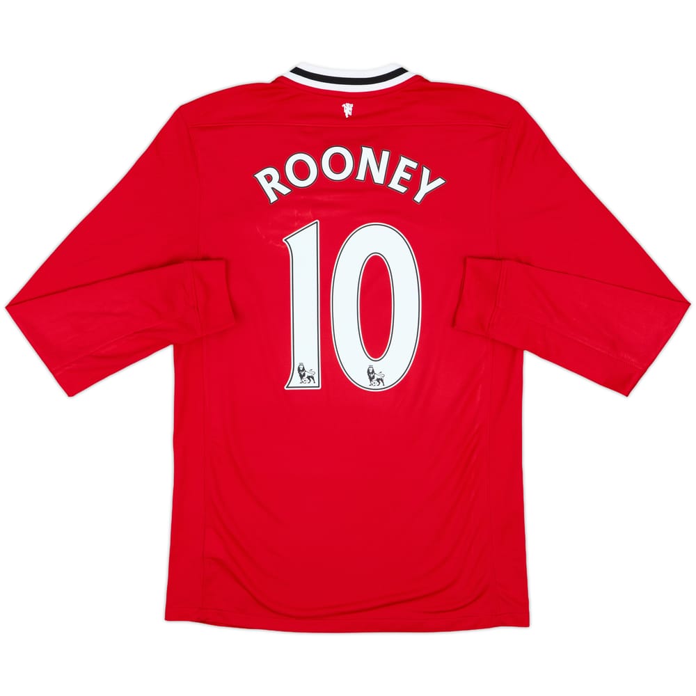 2011-12 Manchester United Home L/S Shirt Rooney #10 - 8/10 - (M)