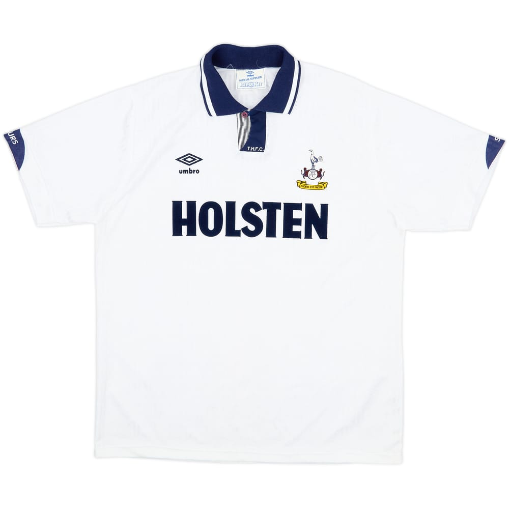 1991-93 Tottenham Home Shirt - 9/10 - (XL)