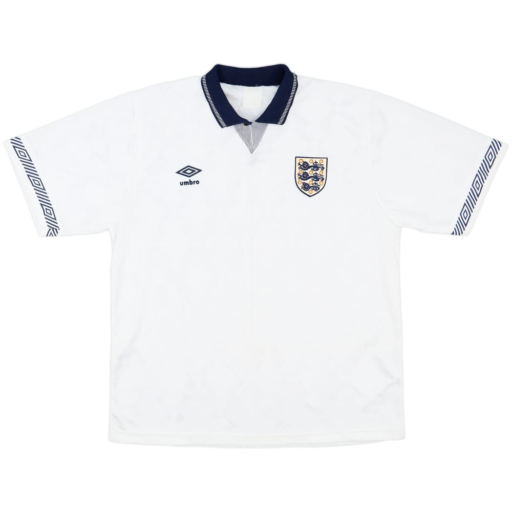 1990-92 England Home Shirt - 8/10 - (XL)