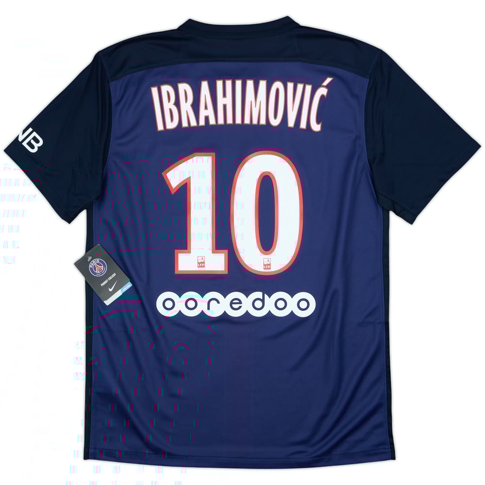 2015-16 Paris Saint-Germain Home Shirt Ibrahimovic #10 (M)