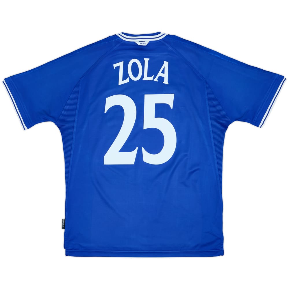 1999-01 Chelsea Home Shirt Zola #25 - 8/10 - (XL)