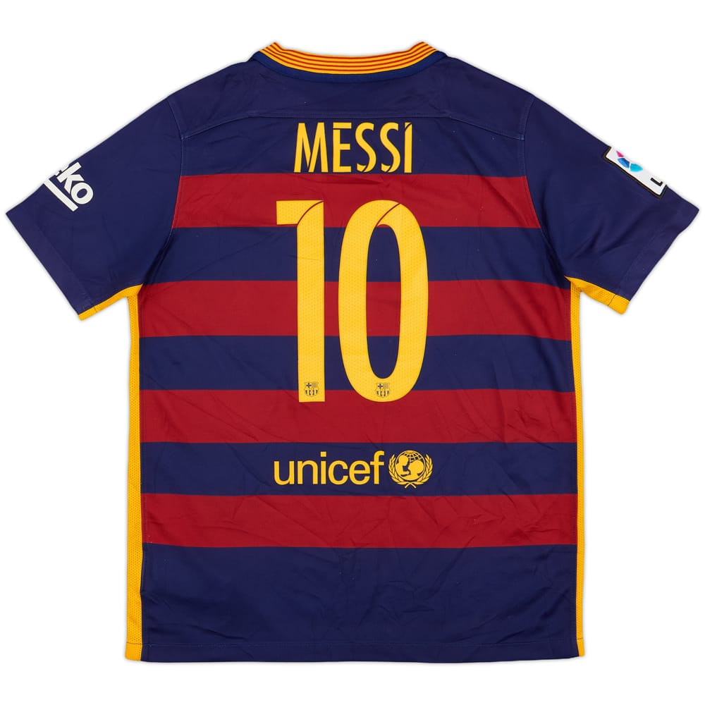 2015-16 Barcelona Home Shirt Messi #10 - 6/10 - (L.Boys)