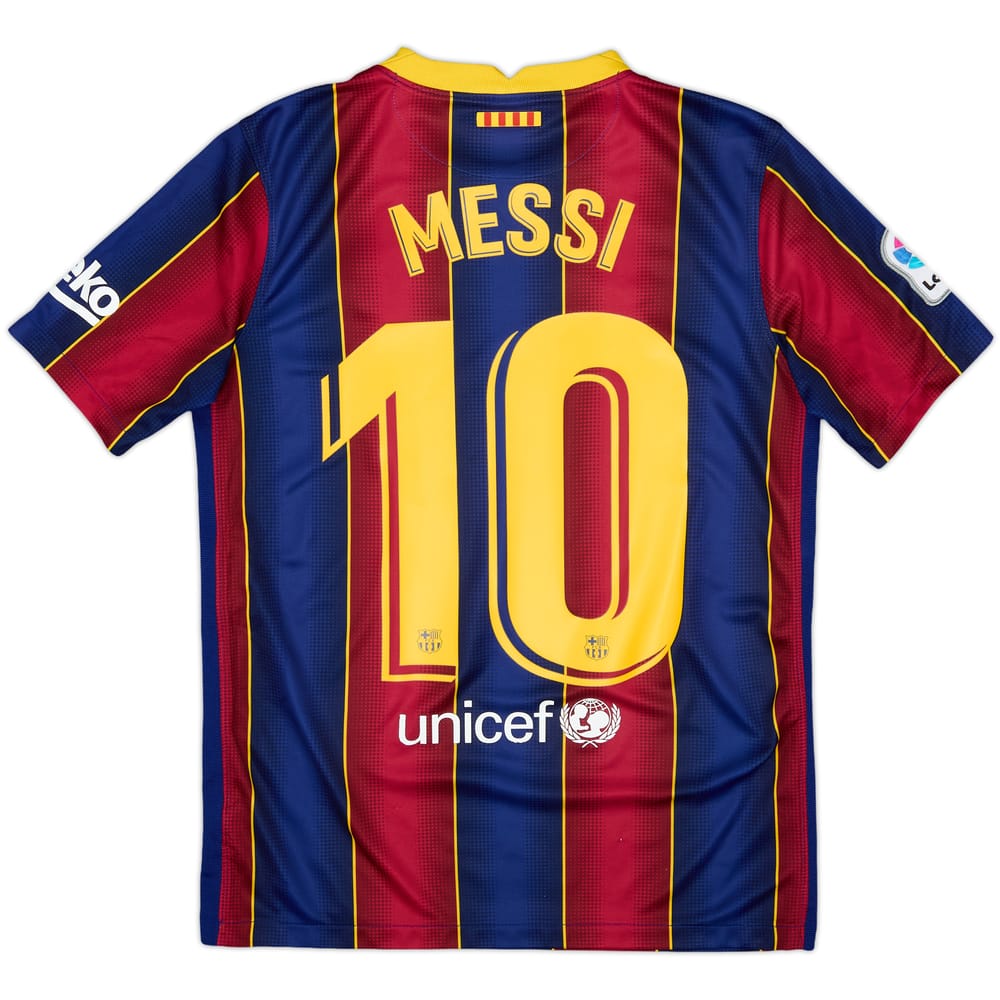 2020-21 Barcelona Home Shirt Messi #10 - 7/10 - (XL.Boys)