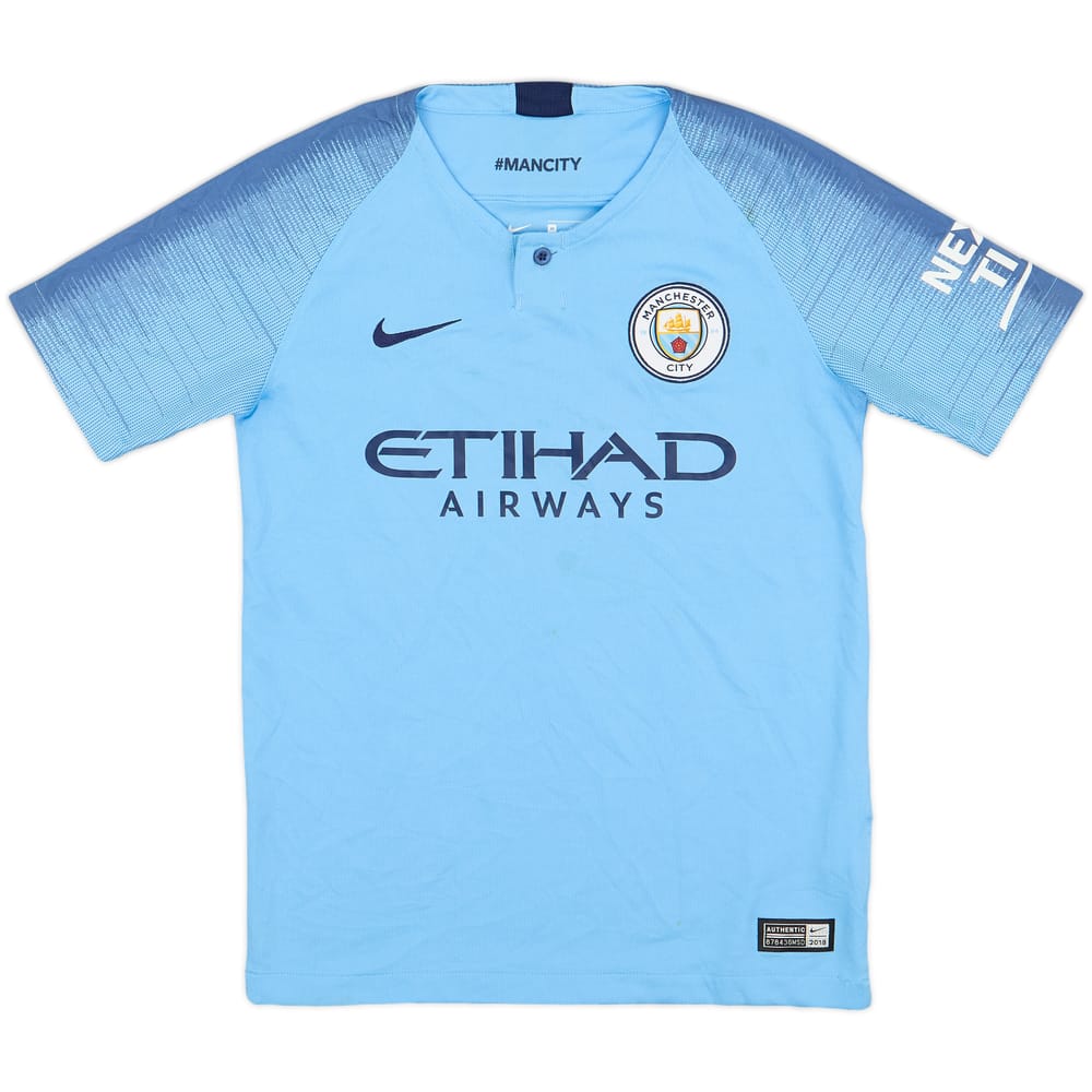 2018-19 Manchester City Home Shirt - 6/10 - (M.Boys)