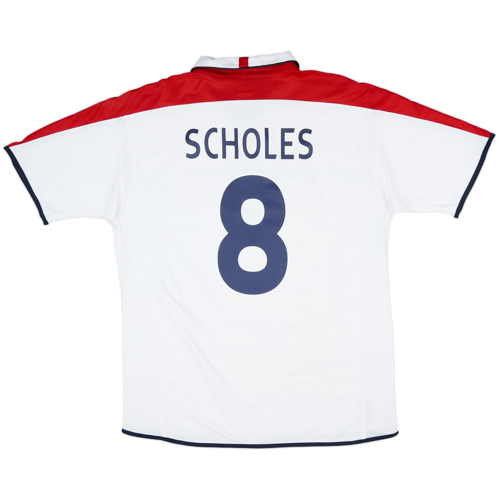2003-05 England Home Shirt Scholes #8 - 8/10 - (XL)