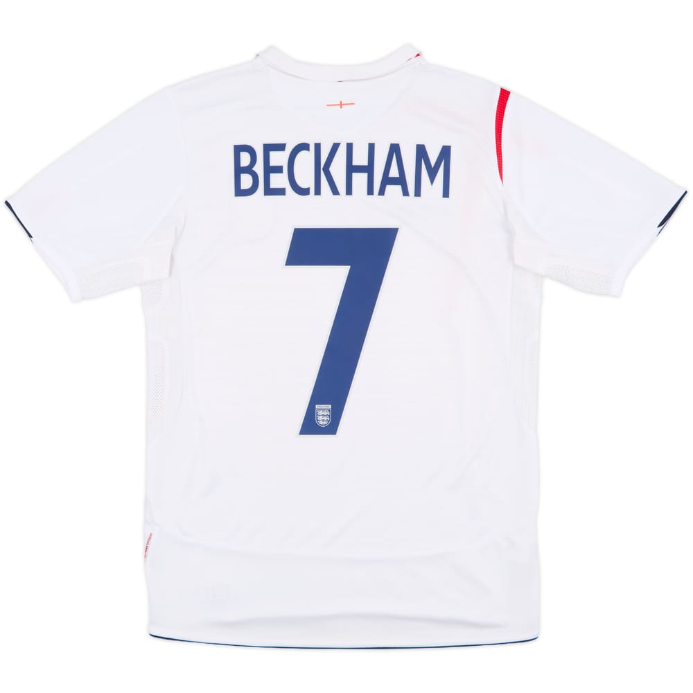 2005-07 England Home Shirt Beckham #7 - 7/10 - (S)