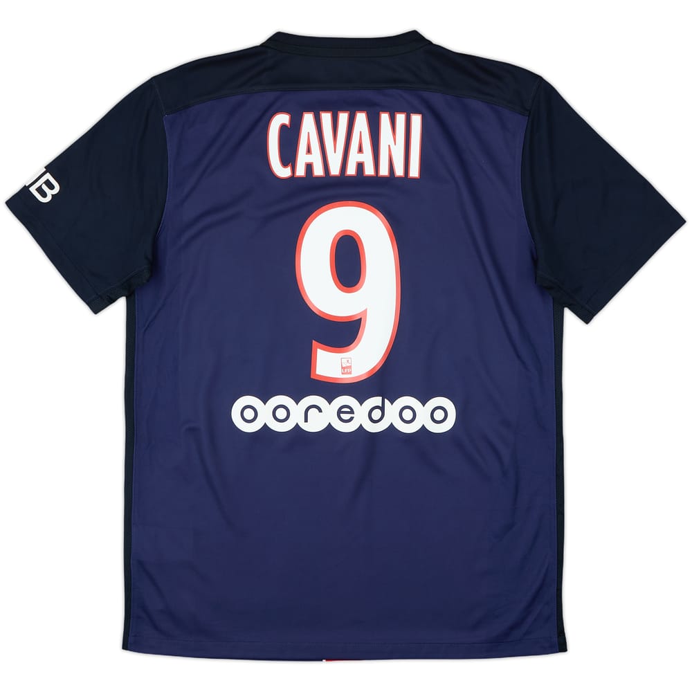 2015-16 Paris Saint-Germain Home Shirt Cavani #9 - 8/10 - (M)