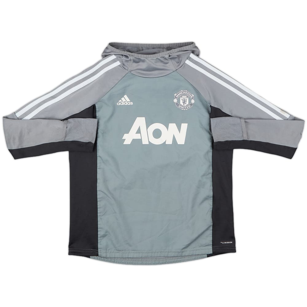 2017-18 Manchester United adidas Hooded Sweat Top - 7/10 - (M.Boys)