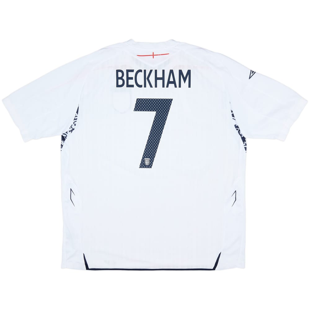 2007-09 England Home Shirt Beckham #7 - 8/10 - (3XL)