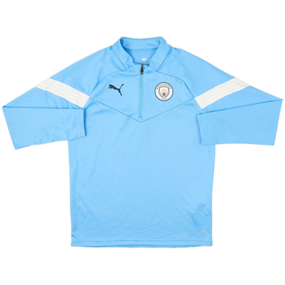 2022-23 Manchester City Puma 1/4 Zip Drill Top - 7/10 - (L.Boys)