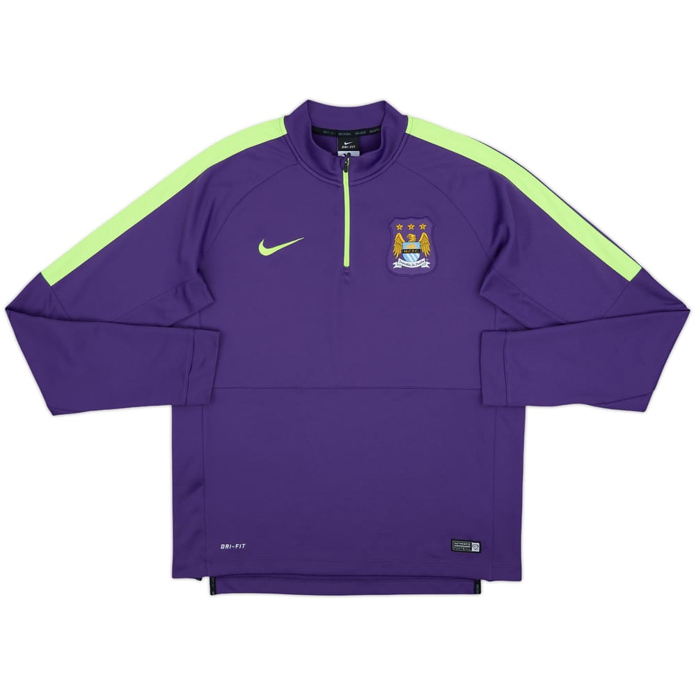 2014-15 Manchester City Nike 1/4 Zip Drill Top - 8/10 - (L)