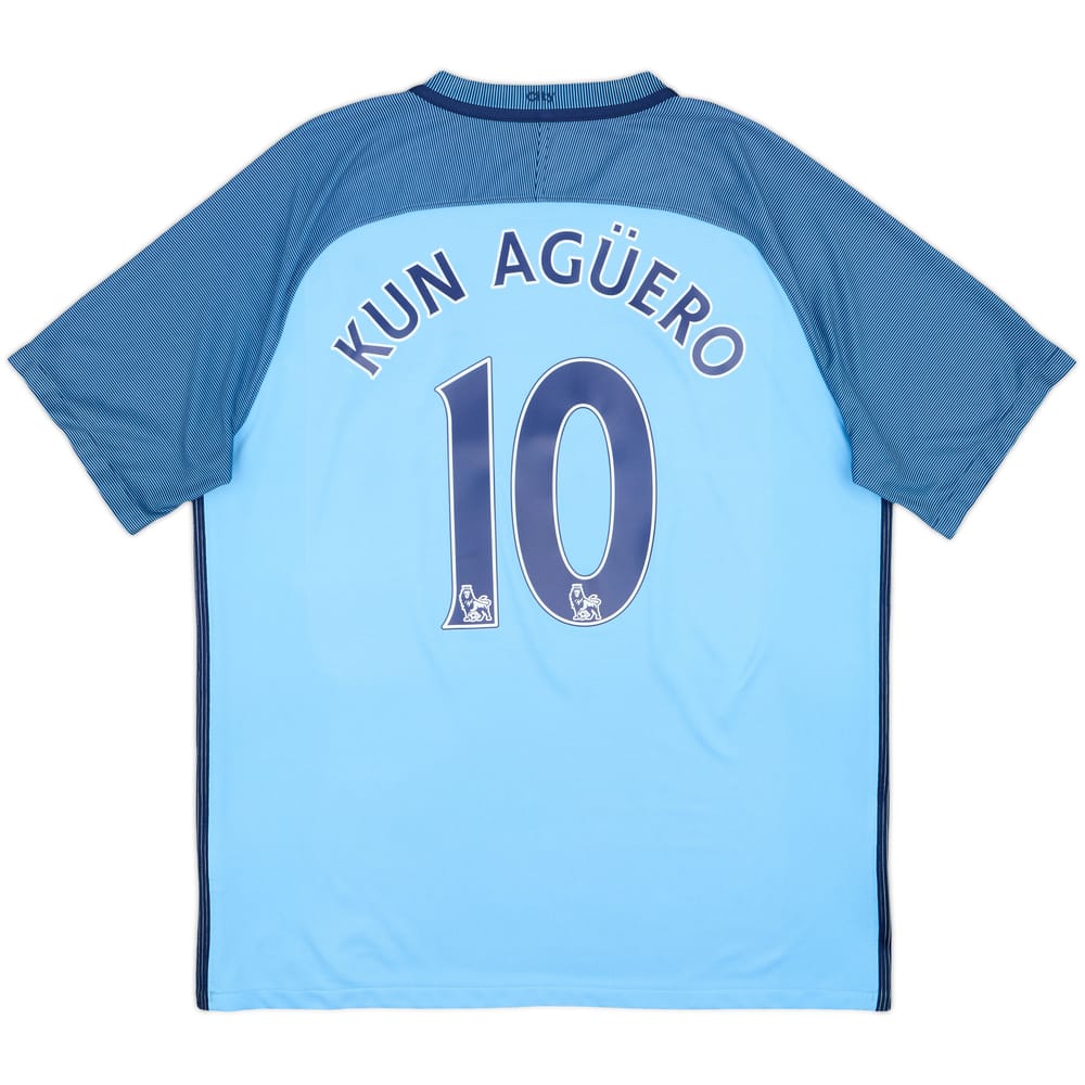 2016-17 Manchester City Home Shirt Kun Aguero #10 - 7/10 - (XL)