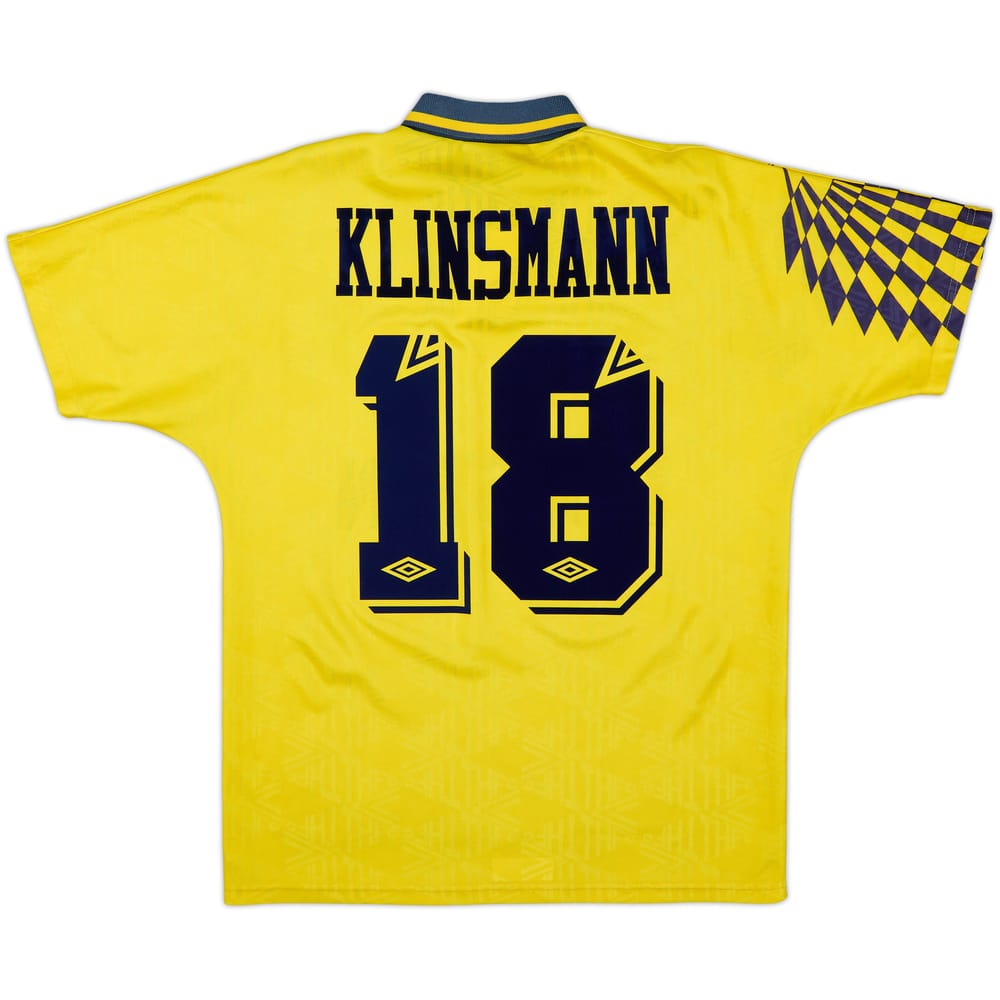 1991-95 Tottenham Away Shirt Klinsmann #18 - 7/10 - (M)