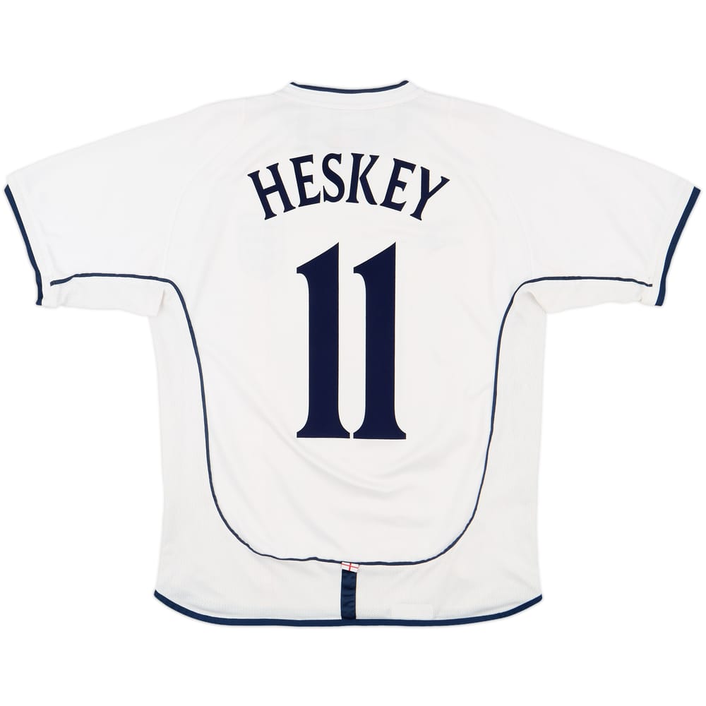2001-03 England Home Shirt Heskey #11 - 8/10 - (M)