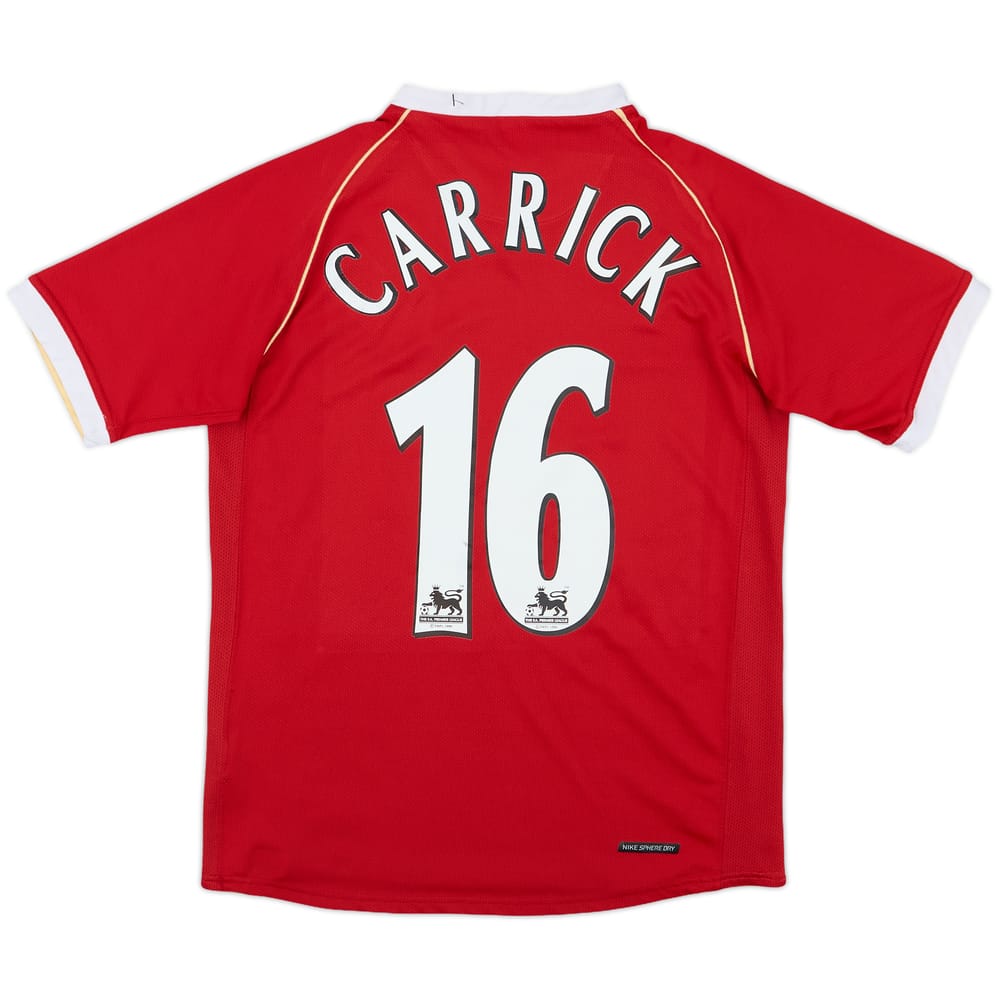 2006-07 Manchester United Home Shirt Carrick #16 - 6/10 - (L.Boys)