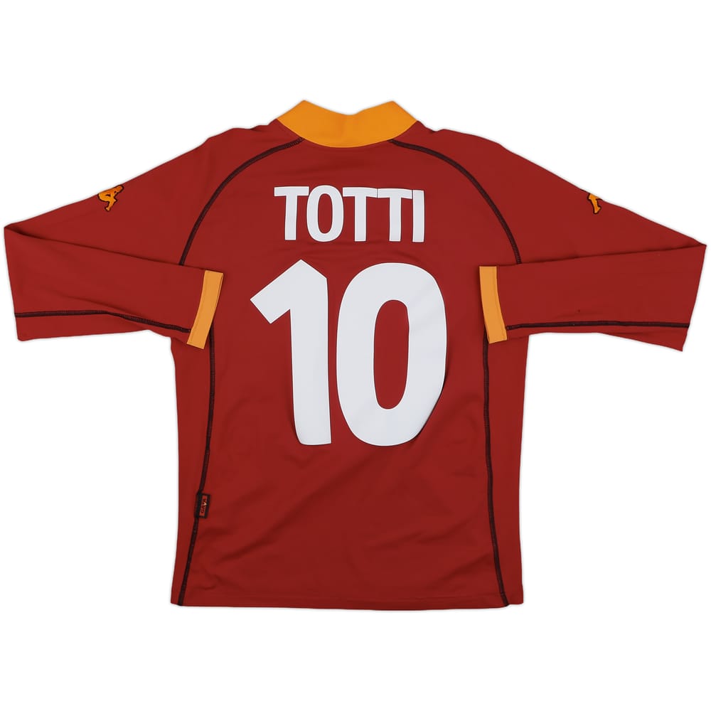 2001-02 Roma Home L/S Shirt Totti #10 - 6/10 - (S)