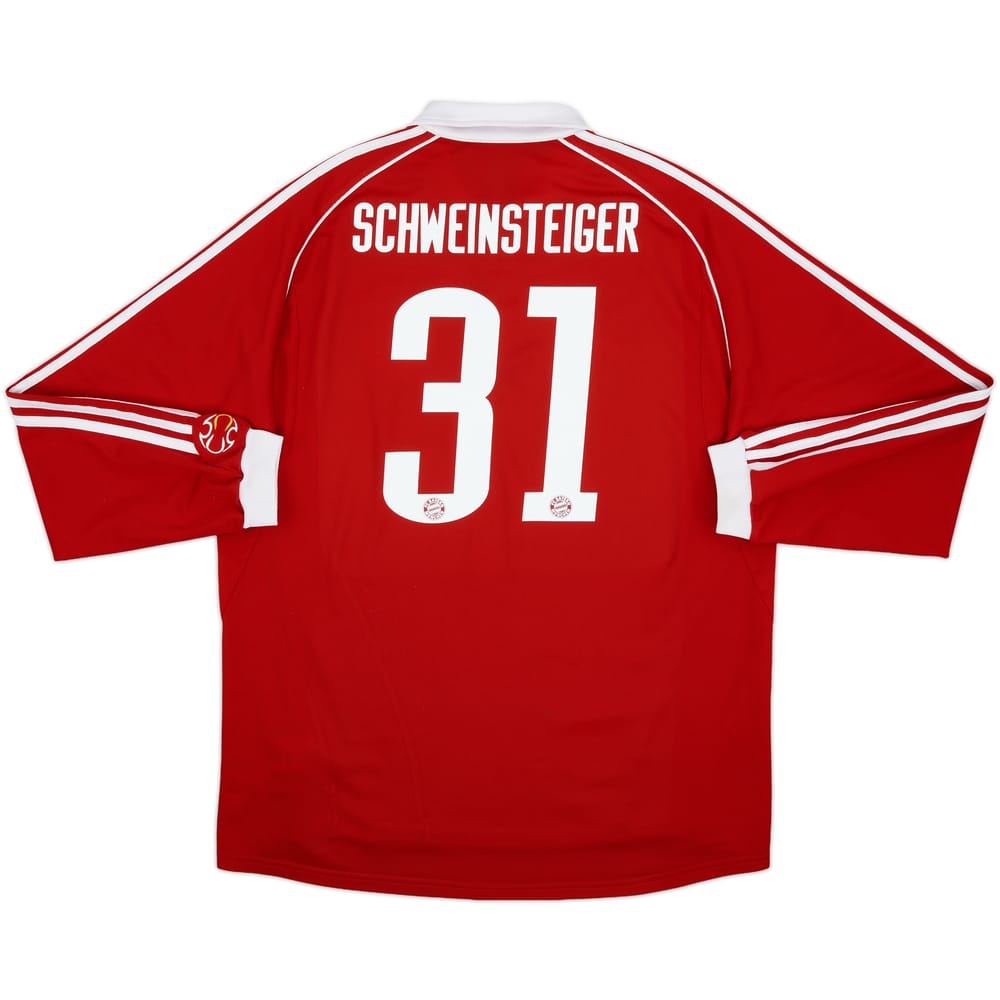 2006-07 Bayern Munich Player Issue Home L/S Shirt Schweinsteiger #31 - 6/10 - (XL)