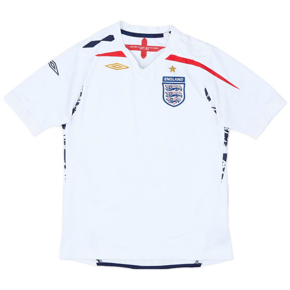 2007-09 England Home Shirt - 8/10 - (M.Boys)