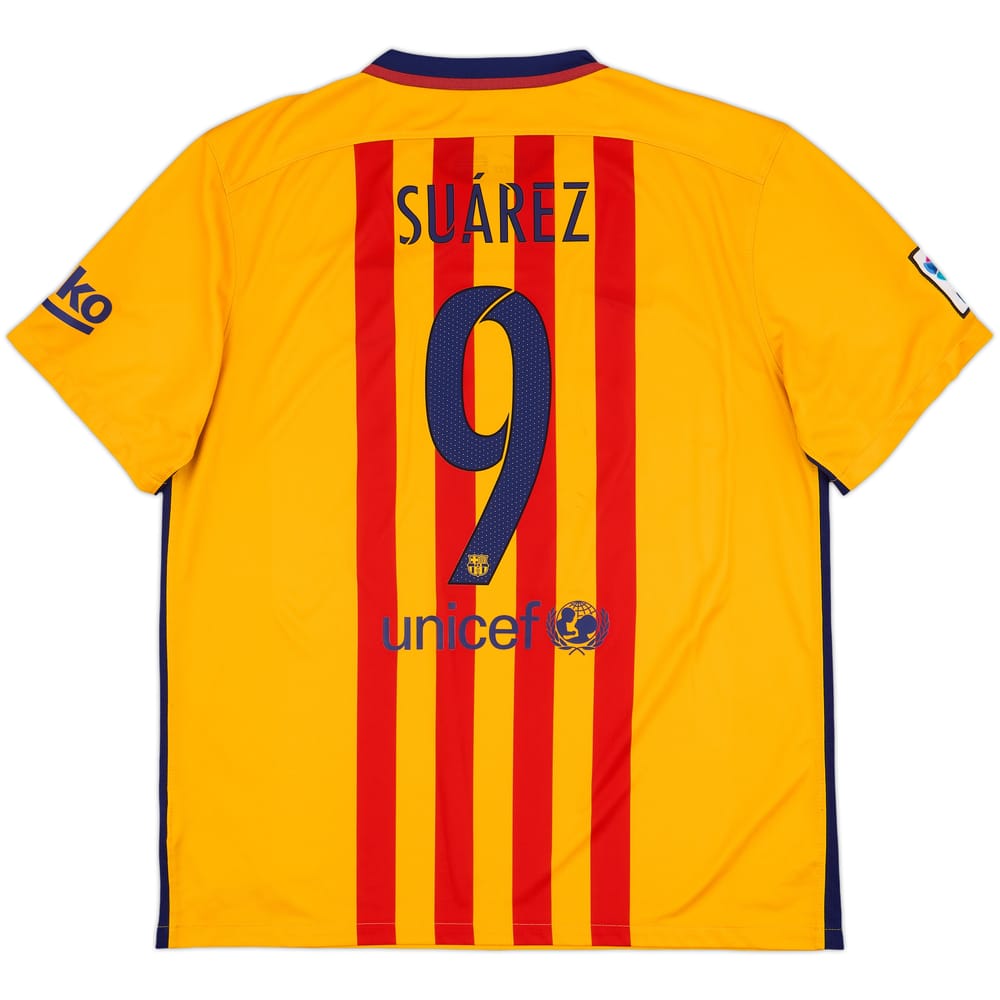 2015-16 Barcelona Away Shirt Suarez #9 - 7/10 - (XL)