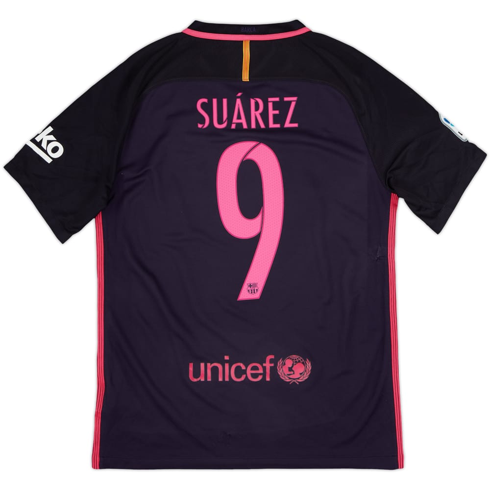 2016-17 Barcelona Away Shirt Suarez #9 - 5/10 - (M)