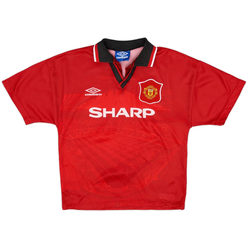 1994-96 Manchester United Home Shirt - 8/10 - (L.Boys)