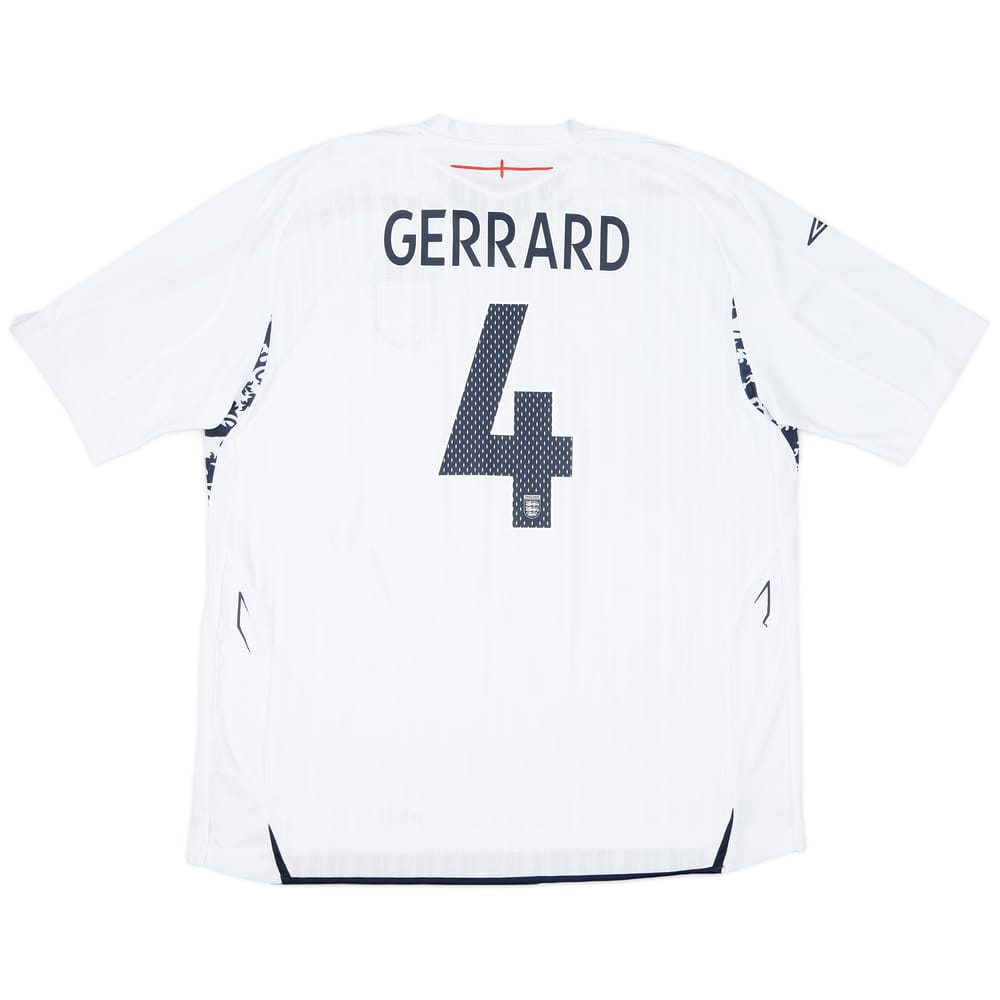 2007-09 England Home Shirt Gerrard #4 - 7/10 - (3XL)