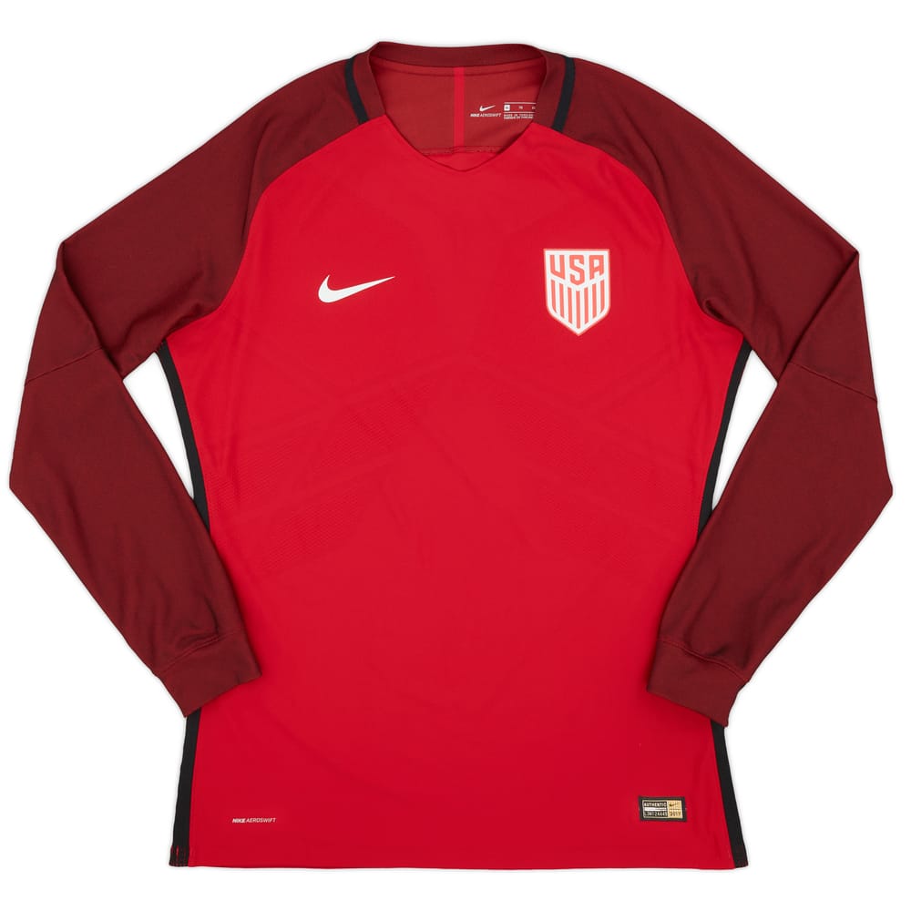 2017-18 USA Authentic Away L/S Shirt - 9/10 - (XL)