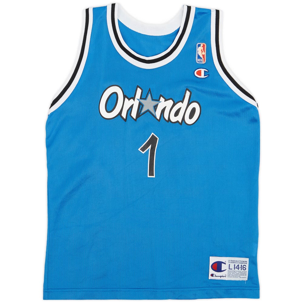1995-98 Orlando Magic Hardaway #1 Champion Away Jersey - 8/10 - (L.Boys)